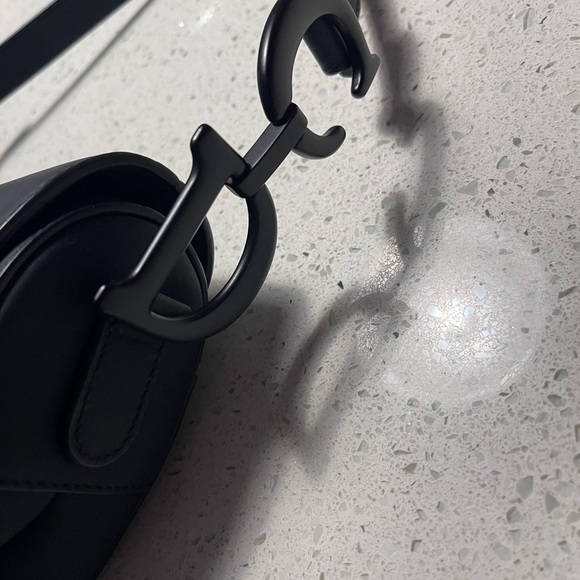 Dior Matte Black Saddle Bag - Picture 3 of 5